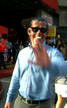Obama impersonator at the Hollywood Walk of Fame